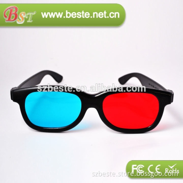 good selling plastic anaglyphic red cyan 3d glasses
